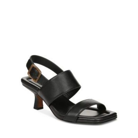 Vince Cira Square Toe Slingback Sandals Size 39 8.5 Black leather - Picture 2 of 11